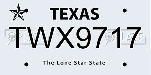 TWX9717 Texas License Plate