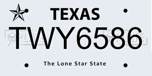 TWY6586 Texas License Plate