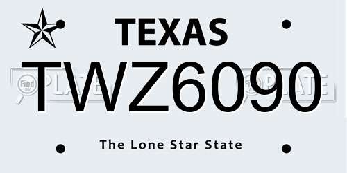 TWZ6090 Texas License Plate