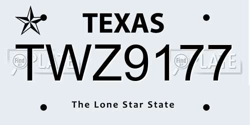 TWZ9177 Texas License Plate