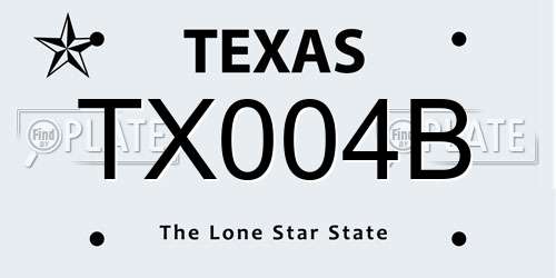 TX004B Texas License Plate