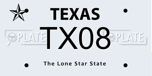 TX08 Texas License Plate