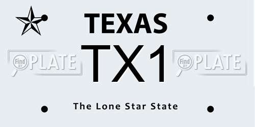 TX1 Texas License Plate