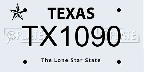 TX1090 Texas License Plate