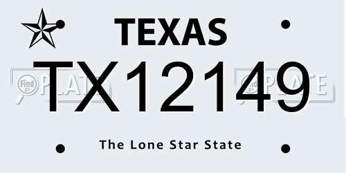 TX12149 Texas License Plate