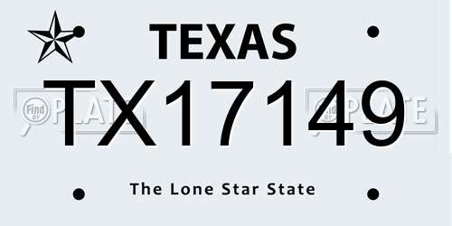 TX17149 Texas License Plate