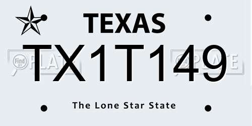TX1T149 Texas License Plate