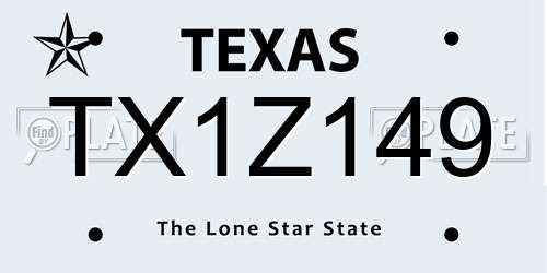 TX1Z149 Texas License Plate