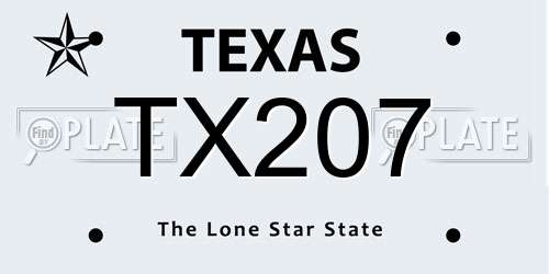 TX207 Texas License Plate