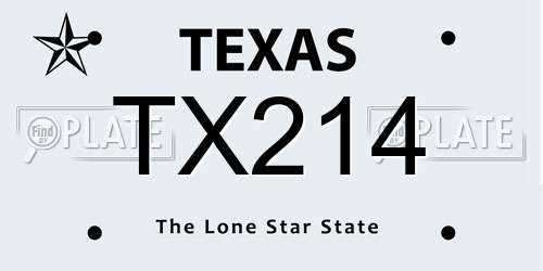 TX214 Texas License Plate