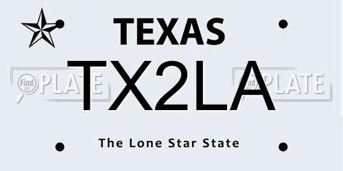 TX2LA Texas License Plate