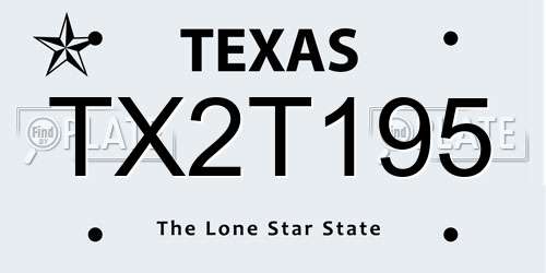 TX2T195 Texas License Plate