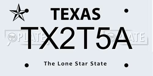 TX2T5A Texas License Plate