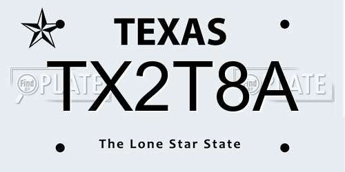 TX2T8A Texas License Plate