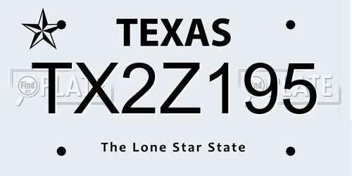 TX2Z195 Texas License Plate