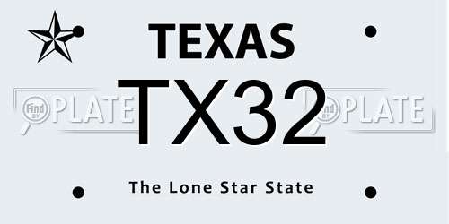 TX32 Texas License Plate