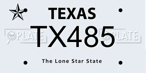TX485 Texas License Plate