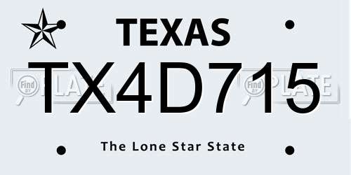 TX4D715 Texas License Plate