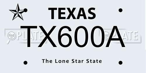 TX600A Texas License Plate