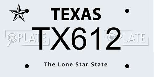 TX612 Texas License Plate