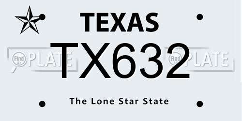 TX632 Texas License Plate