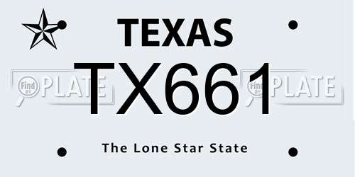 TX661 Texas License Plate