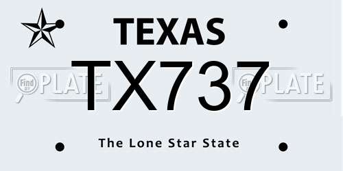 TX737 Texas License Plate