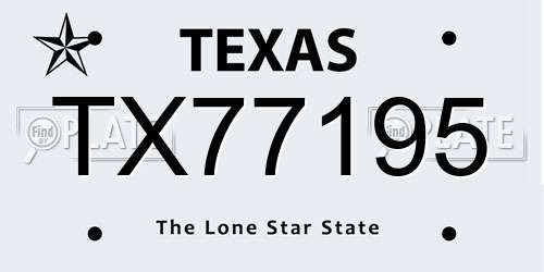 TX77195 Texas License Plate