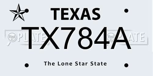 TX784A Texas License Plate