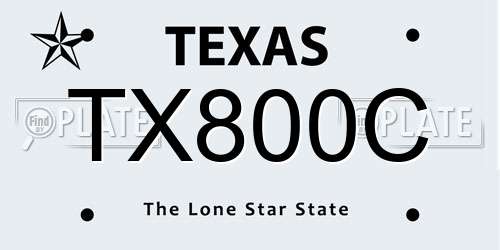 TX800C Texas License Plate