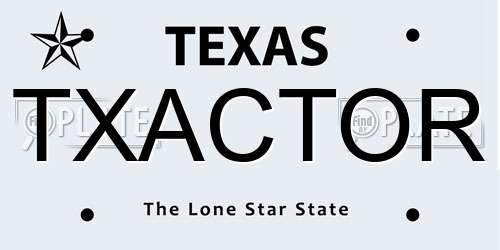 TXACTOR Texas License Plate
