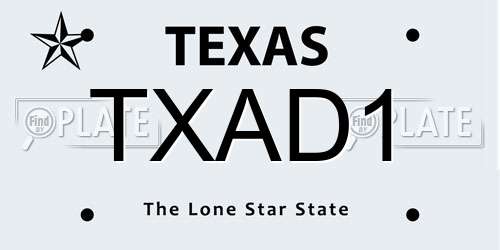 TXAD1 Texas License Plate