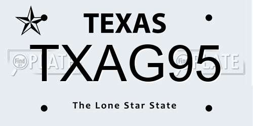 TXAG95 Texas License Plate