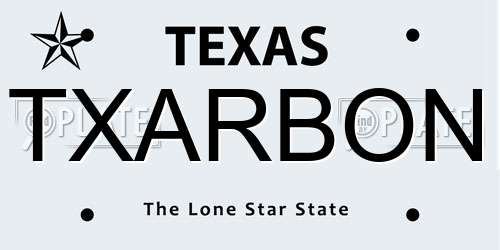 TXARBON Texas License Plate