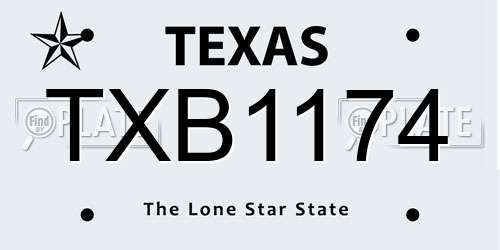 TXB1174 Texas License Plate
