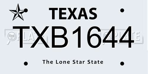 TXB1644 Texas License Plate