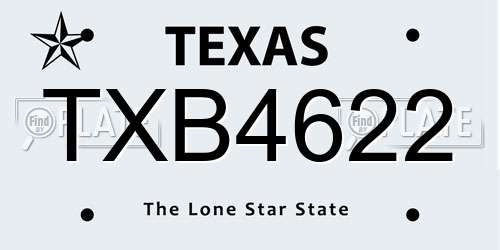 TXB4622 Texas License Plate