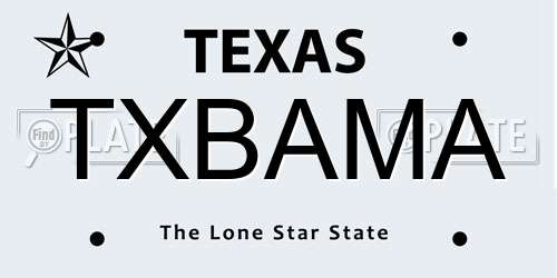 TXBAMA Texas License Plate