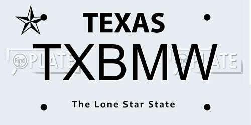 TXBMW Texas License Plate