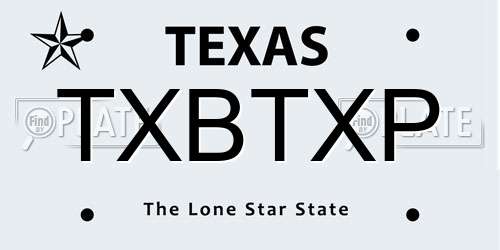 TXBTXP Texas License Plate
