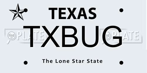 TXBUG Texas License Plate