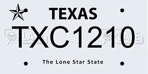 TXC1210 Texas License Plate