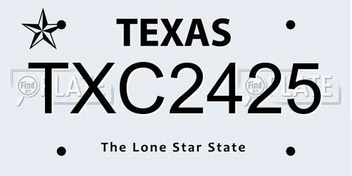 TXC2425 Texas License Plate