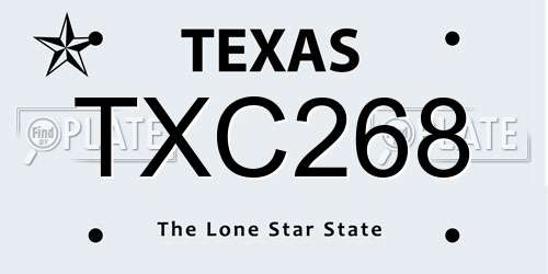 TXC268 Texas License Plate