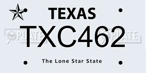 TXC462 Texas License Plate