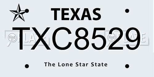 TXC8529 Texas License Plate