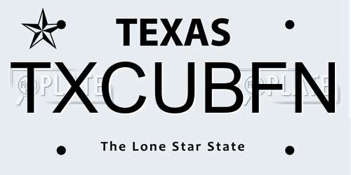 TXCUBFN Texas License Plate