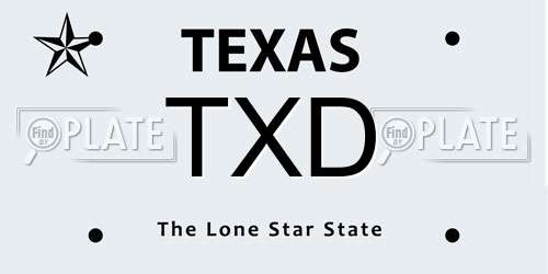 TXD Texas License Plate