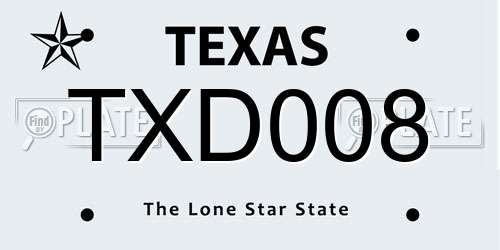 TXD008 Texas License Plate