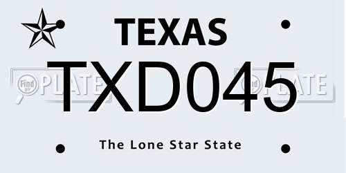 TXD045 Texas License Plate